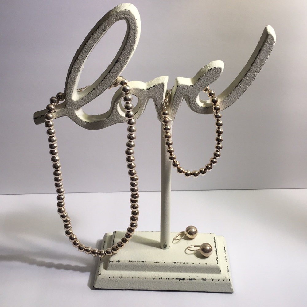 Sterling Silver Necklace, Bracelet and Earrings
